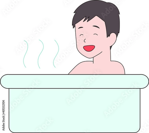 Obraz お風呂に入る男性