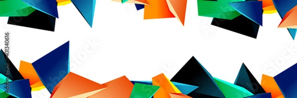 Fototapeta Triangle mosaic abstract background, 3d triangular low poly shapes. Geometric vector illustration for covers, banners, flyers and posters and other