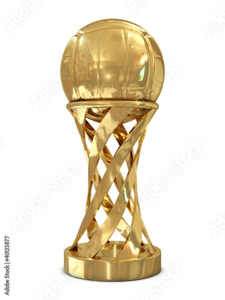 Obraz Golden trophy with volley ball