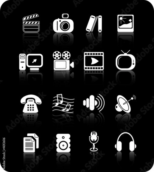 Obraz Miscellaneous multimedia vector icons