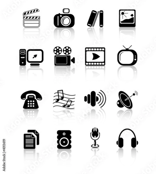 Obraz Miscellaneous multimedia vector icons