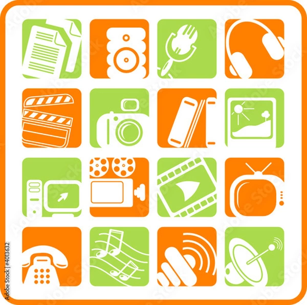 Obraz Miscellaneous multimedia vector icons