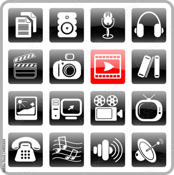 Obraz Miscellaneous multimedia vector icons