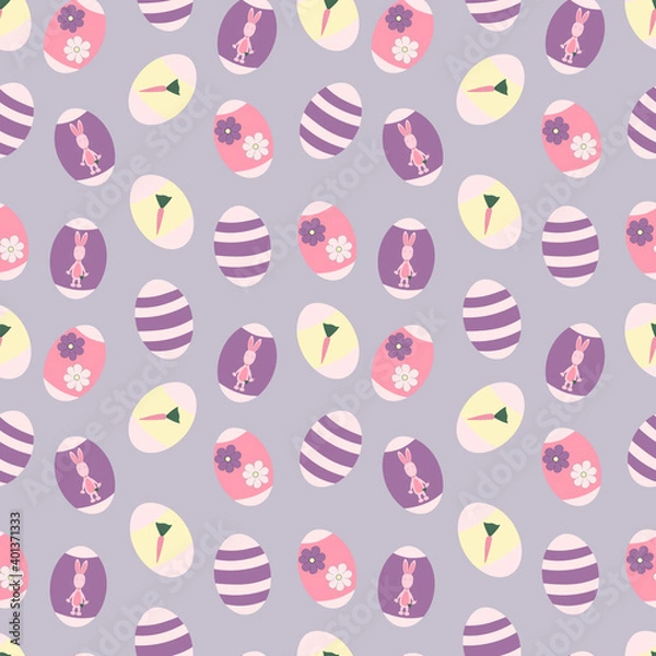 Fototapeta vector seamless pattern with eggs for Easter on a background