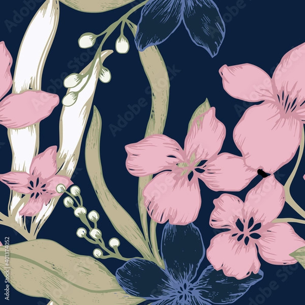Obraz Beautiful seamless floral pattern background.
