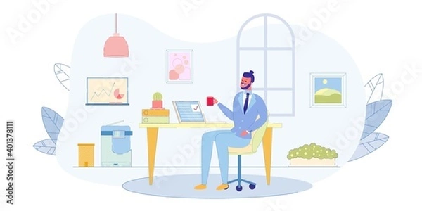 Fototapeta Entrepreneurs Coffee Break Flat Vector Concept
