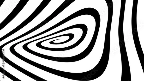 Fototapeta Hypnotize circular pattern of black and white