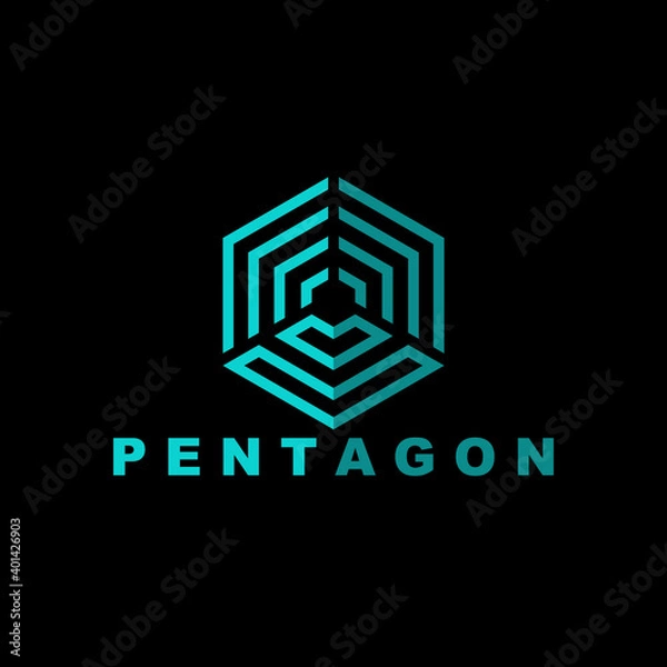 Fototapeta The Pentagon Pattern Logo Design Vector