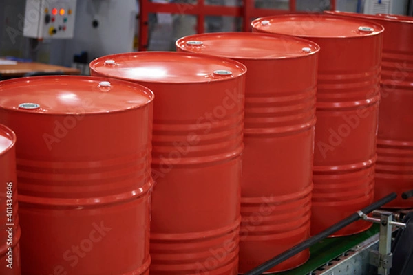 Obraz red oil barrels