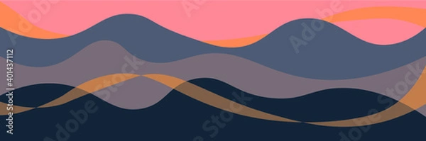 Obraz Landscape. Sunset. Vector illustration Background