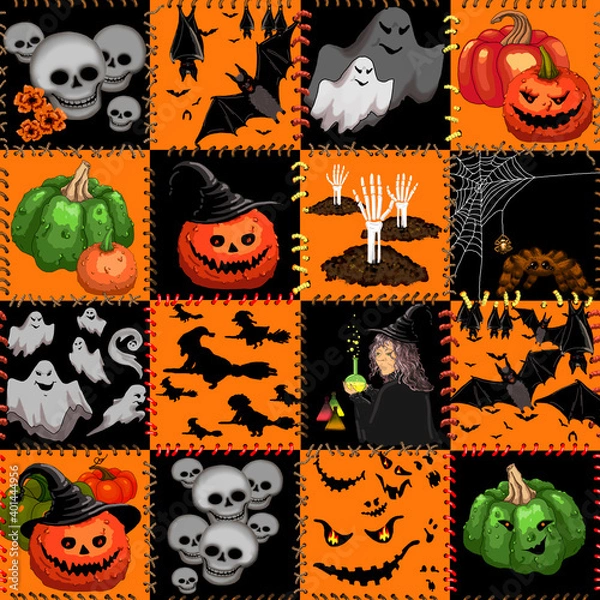 Obraz halloween seamless pattern