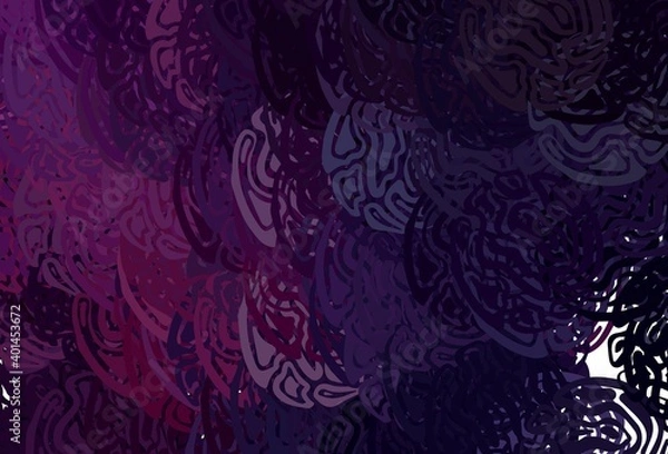 Fototapeta Dark Pink vector background with bent lines.