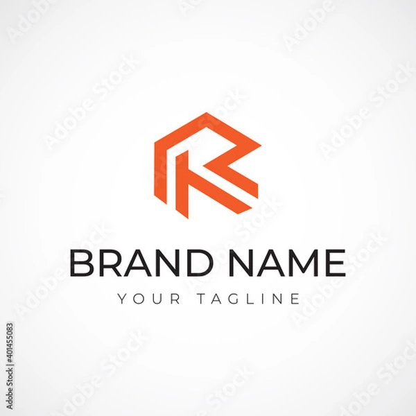 Fototapeta real estate. architectural. construction R logo design minimalist and modern concept 