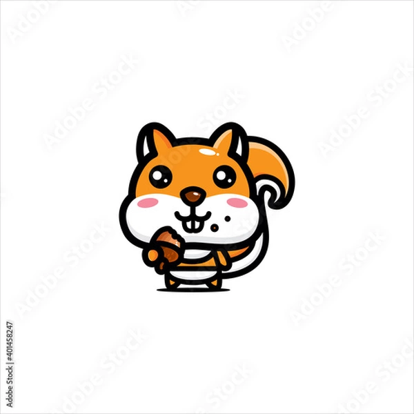 Obraz cute baby squirrel character vector design