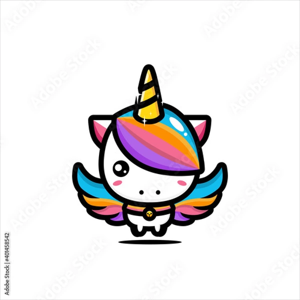 Fototapeta cute unicorn character vector design