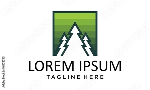 Obraz ILLUSTRATION TREE PINE TREES LOGO DESIGN CONCEPT