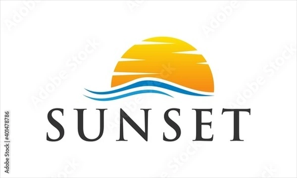 Obraz MobileILLUSTRATION SUNSET LOGO DESIGN TEMPLATE
