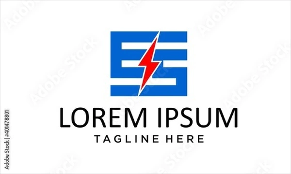 Obraz COMBINATION  LETTER ES AND ELEKTRICAL LOGO DESIGN CONCEPT