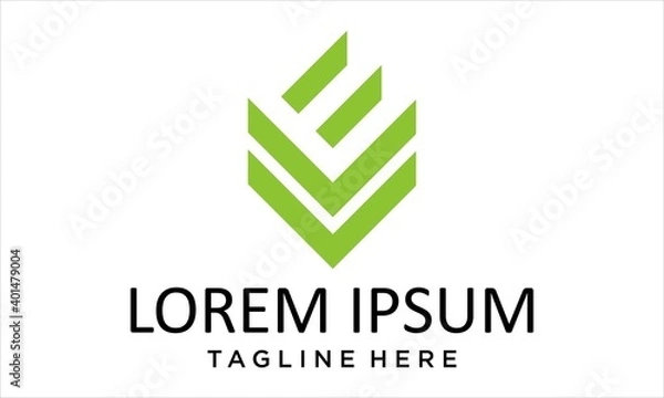 Obraz NEGATIVE SPACE LETTER E AND LETTER V LOGO DESIGN CONCEPT