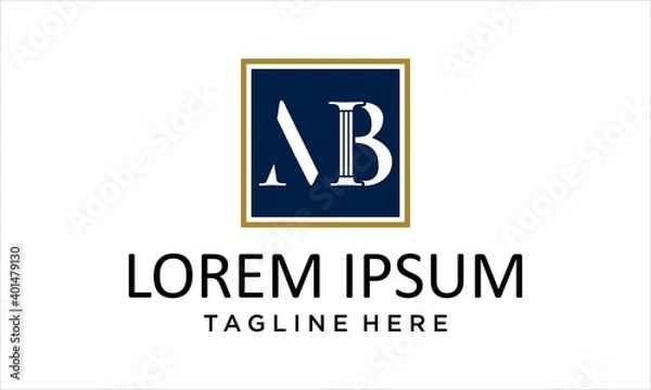 Obraz INITIAL LETTER MB FOR LAW FIRM LOGO DESIGN TEMPLATE