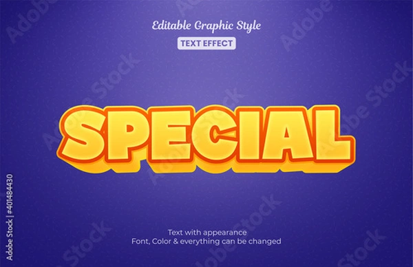 Fototapeta Special Orange, Editable text style effect