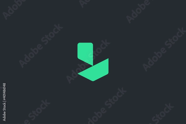 Fototapeta Minimal Modern Abstract Letter L Dark Background Logo Template