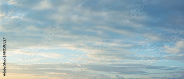 Fototapeta Landscape panorama. Sky with clouds.  Gorgeous rural scene. Large open space.