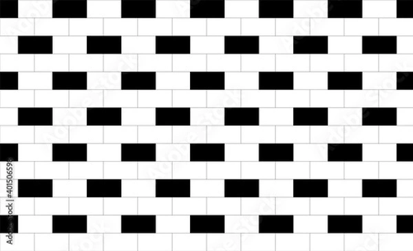 Fototapeta Seamless pattern. Black and white brick background. Vector stock illustration for poster
