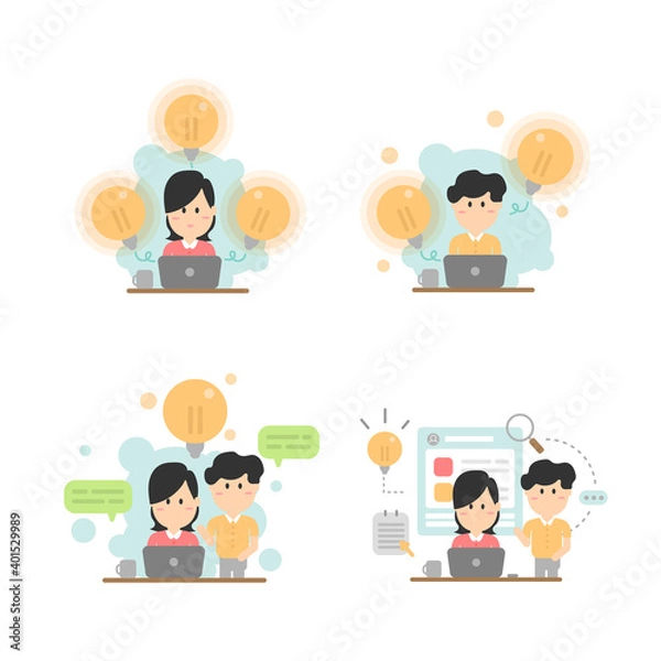 Fototapeta Business meeting and brainstorming. Idea and business concept for teamwork.