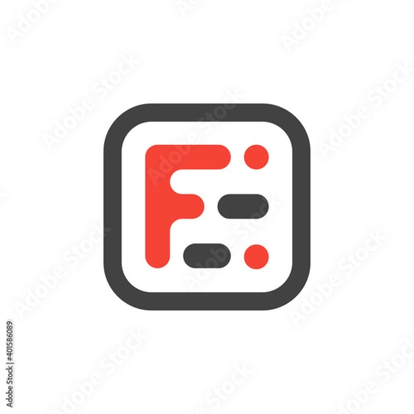 Fototapeta Letter F App Icon — Modern F Monogram Vector