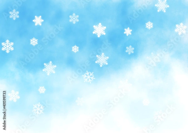 Fototapeta 青空と雪の背景