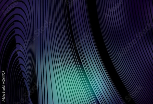 Fototapeta Dark Blue, Green vector template with curved lines.