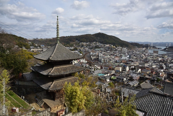Fototapeta 日本の広島県尾道市の美しい風景
