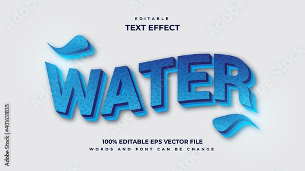 Fototapeta water text effect