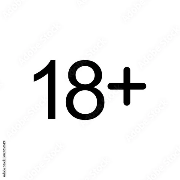 Fototapeta Eighteen plus outline icon. Symbol, logo illustration for mobile concept and web design.