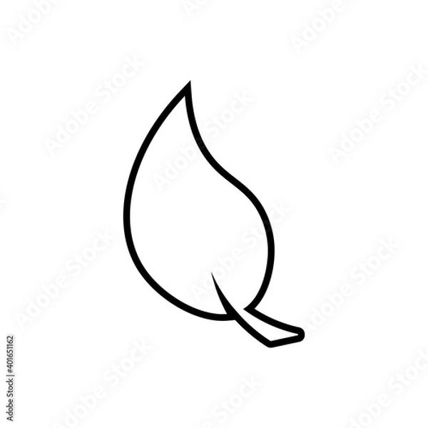 Obraz Leaf outline icon. Symbol, logo illustration for mobile concept and web design.