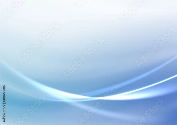 Obraz 青のグラデーション背景　光る曲線の交差　背景素材