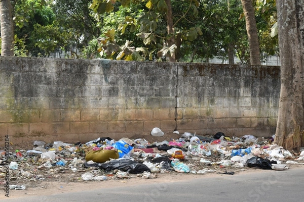 Obraz Garbage dumped beside the road
