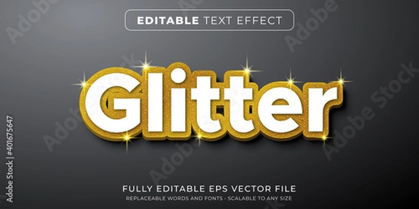 Obraz Editable text effect in gold glitter style