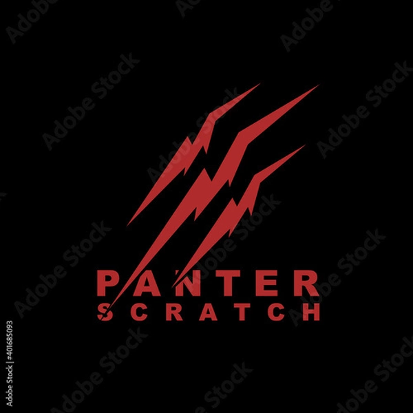 Fototapeta Panther Scratch Logo Design Vector
