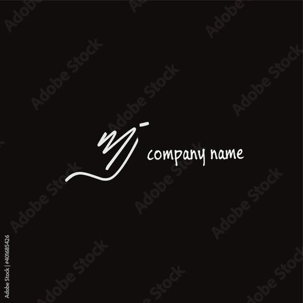 Fototapeta MJ Handwritten Logo for Identity