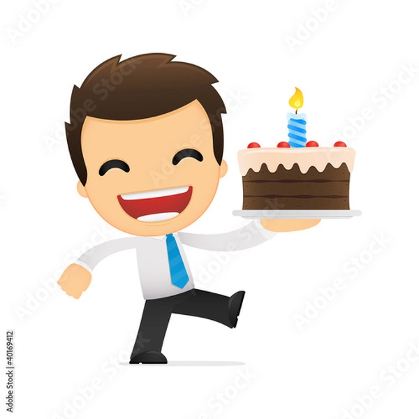 Obraz funny cartoon office worker