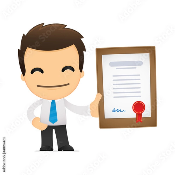 Obraz funny cartoon office worker