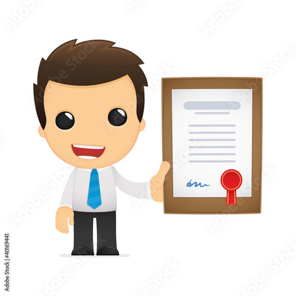 Obraz funny cartoon office worker