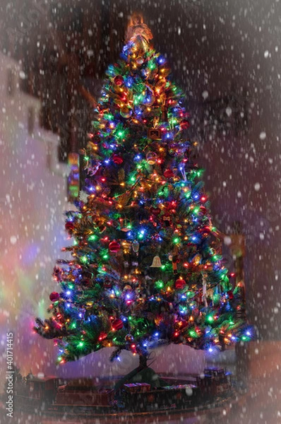 Obraz christmas tree with lights