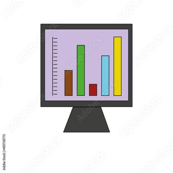 Obraz picture statistics, market graph on white background