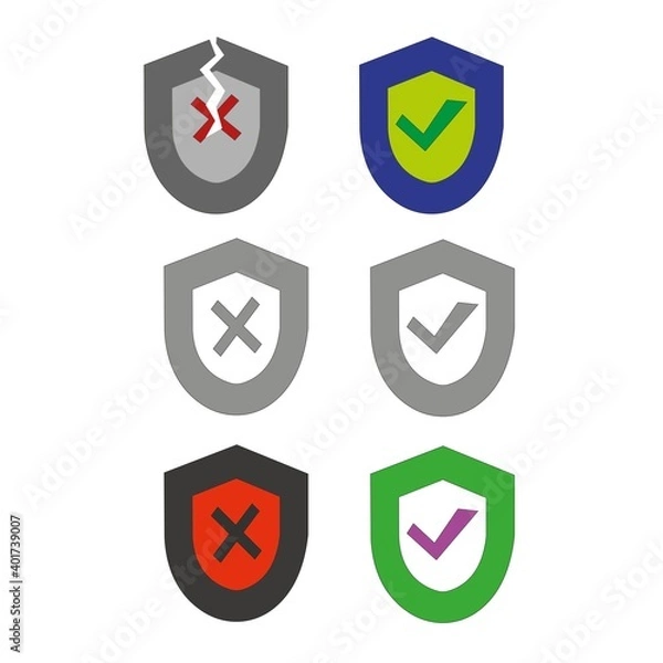 Obraz picture of a shield on a white background, vector