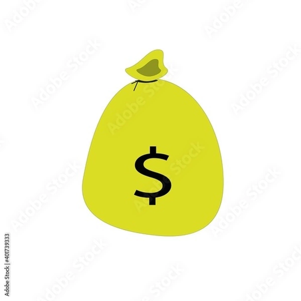 Obraz picture of money, bag with money vector