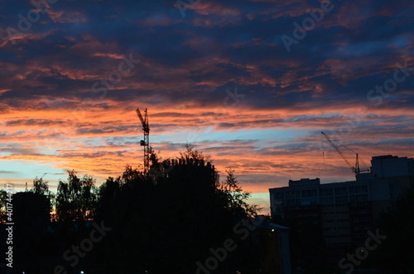 Obraz sunset over the city