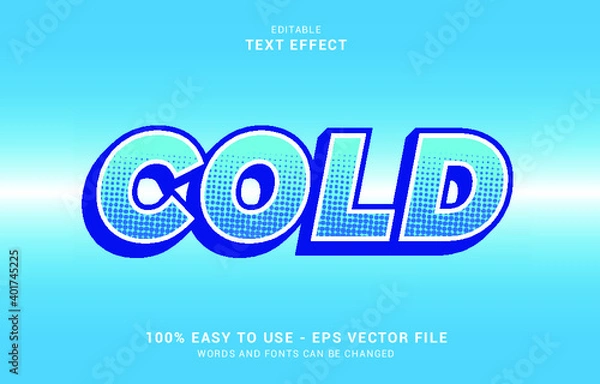 Fototapeta editable text effect, cold style